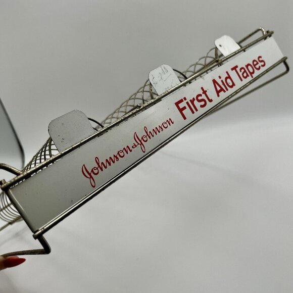 Vintage 50s JOHNSON & JOHNSON Drug Store Counter First Aid Tapes Display Rack - Picture 5 of 6